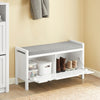 SoBuy FSR97-W, Hallway Storage Bench Shoe Rack Shoe Cabinet with Seat Cushion, White