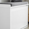 SoBuy FSR98-W, Shoe Storage Bench with Cushion - Shoe Rack & Cabinet with Flip Drawers, Modern Design, Space-Saving, 150kg Load Capacity, Ideal for Hallway & Living Room, White W62 x D26 x H46cm