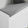SoBuy FSR98-W, Shoe Storage Bench with Cushion - Shoe Rack & Cabinet with Flip Drawers, Modern Design, Space-Saving, 150kg Load Capacity, Ideal for Hallway & Living Room, White W62 x D26 x H46cm