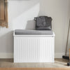 SoBuy FSR98-W, Shoe Storage Bench with Cushion - Shoe Rack & Cabinet with Flip Drawers, Modern Design, Space-Saving, 150kg Load Capacity, Ideal for Hallway & Living Room, White W62 x D26 x H46cm