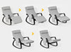 SoBuy FST20-HG, Rocking Chair Relax Lounge Chair with Cushion Recliner with Headrest, Adjustable Footrest and Removable Side Bag Grey