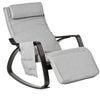 SoBuy FST20-HG, Rocking Chair Relax Lounge Chair with Cushion Recliner with Headrest, Adjustable Footrest and Removable Side Bag Grey