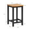 SoBuy FST29-SCHx2, Set of 2 Wooden Kitchen Breakfast Bar Stool Dining Stool, Black