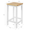 SoBuy FKW36-WN + FST29-WNx2, Extendable Kitchen Trolley with 2 Stools, Kitchen Dining/Bar Set, White