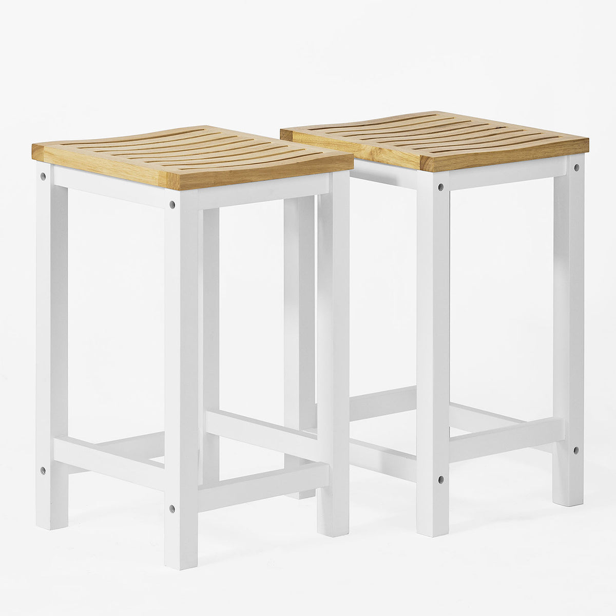 SoBuy FKW41-WN+FST29-WNx2, Kitchen Island Set, Kitchen Island and 2 Kitchen Breakfast Bar Stools, White