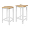 SoBuy FST29-WNx2, Set of 2 Wooden Kitchen Breakfast Bar Stool Dining Stool, White