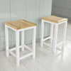 SoBuy FST29-WNx2, Set of 2 Wooden Kitchen Breakfast Bar Stool Dining Stool, White