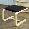 SoBuy FST38-SCH, Bentwood Footstool Footrest with Cushion, Foot Leg Rest, Black