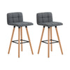 SoBuy FST50-DGx2, Set of 2 Kitchen Barstool, Bar Stool with Fabric Padded Seat, Grey