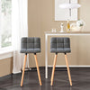 SoBuy FST50-DGx2, Set of 2 Kitchen Barstool, Bar Stool with Fabric Padded Seat, Grey