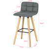 SoBuy FST50-HGx2, Set of 2 Kitchen Barstool, Bar Stool with PU Leather Padded Seat, Grey
