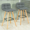 SoBuy FST50-HGx2, Set of 2 Kitchen Barstool, Bar Stool with PU Leather Padded Seat, Grey