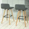 SoBuy FST50-HGx2, Set of 2 Kitchen Barstool, Bar Stool with PU Leather Padded Seat, Grey