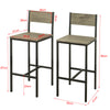 SoBuy FST53x2, Set of 2 Bar Stools, Kitchen Breakfast Bar Stools Barstools High Chairs, Brown
