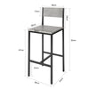 SoBuy FST53-HGx2, Set of 2 Bar Stools, Kitchen Breakfast Bar Stools Barstools High Chairs, Grey