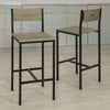 SoBuy FST53x2, Set of 2 Bar Stools, Kitchen Breakfast Bar Stools Barstools High Chairs, Brown