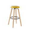SoBuy FST89-G, Kitchen Breakfast Barstool Bar Stool with Metal Seat & Beech Wood Legs, Gold