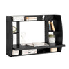 SoBuy FWT18-SCH, Wall-mounted Table Desk with Storage Shelves and Drawers, Black