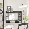 SoBuy FWT18-SCH, Wall-mounted Table Desk with Storage Shelves and Drawers, Black