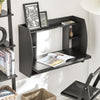 SoBuy FWT18-SCH, Wall-mounted Table Desk with Storage Shelves and Drawers, Black