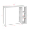 SoBuy FWT39-W, Kitchen Bar Table Dining Table Coffee Table with 3-Tier Storage Rack, White