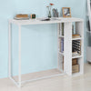 SoBuy FWT39-W, Kitchen Bar Table Dining Table Coffee Table with 3-Tier Storage Rack, White