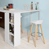 SoBuy FWT39-W, Kitchen Bar Table Dining Table Coffee Table with 3-Tier Storage Rack, White