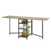 SoBuy FWT62-N, Folding Dining Table with 3 Shelves, Kitchen Dining Room Table, Wood