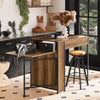 SoBuy FWT96-PF, Kitchen Breakfast Bar Table Dining Table with Extendable Table Top, Brown