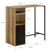 SoBuy FWT97-PF, Kitchen Breakfast Bar Table Dining Table with Storage Shelves, Brown