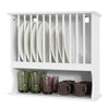SoBuy KCR04-W, Wall Mounted Kitchen Plate Cup Rack, Kitchen Storage Rack Shelf, White
