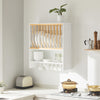 SoBuy KCR09-W, Wall Mounted Kitchen Plate Cup Rack, Kitchen Wall Shelf, Kitchen Storage Rack Shelf, White