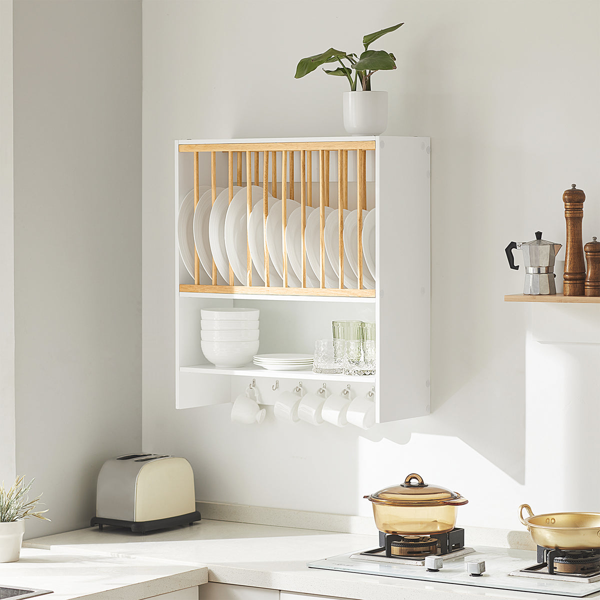 Cabinet Plate Shelf Wall Kitchen Cabinet Dish Shelf Display