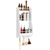 SoBuy KCR12-W, Kitchen Wall Shelf Spice Rack Wall Mounted Shelf Rack with 3 Shelves and 3 Hooks White W38 x D17 x H75cm