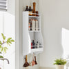 SoBuy KCR12-W, Kitchen Wall Shelf Spice Rack Wall Mounted Shelf Rack with 3 Shelves and 3 Hooks White W38 x D17 x H75cm
