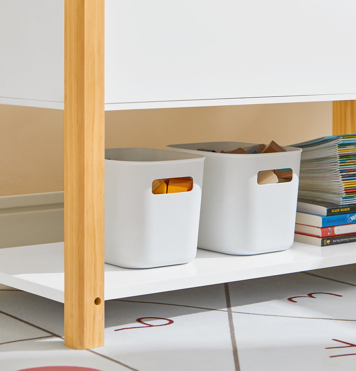 SoBuy KMB35-W, Children Bookcase Toy Shelf Storage Display Shelf Rack Organizer, White