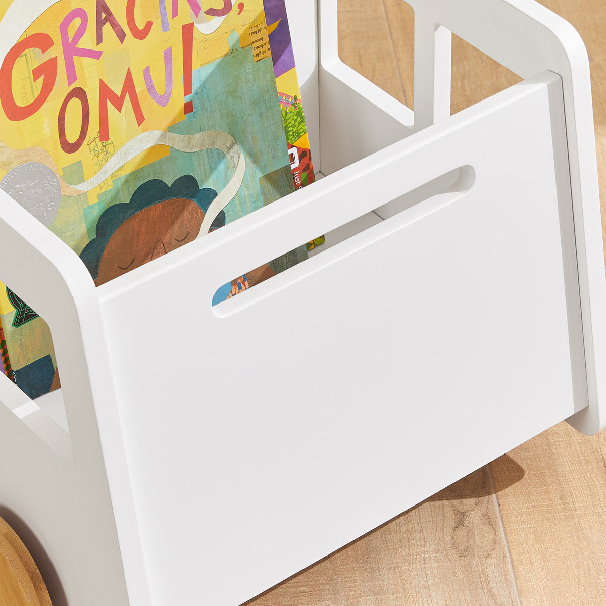 SoBuy KMB41-W, Children Bookcase Toy Storage Shelf Bus Shaped Shelf, White