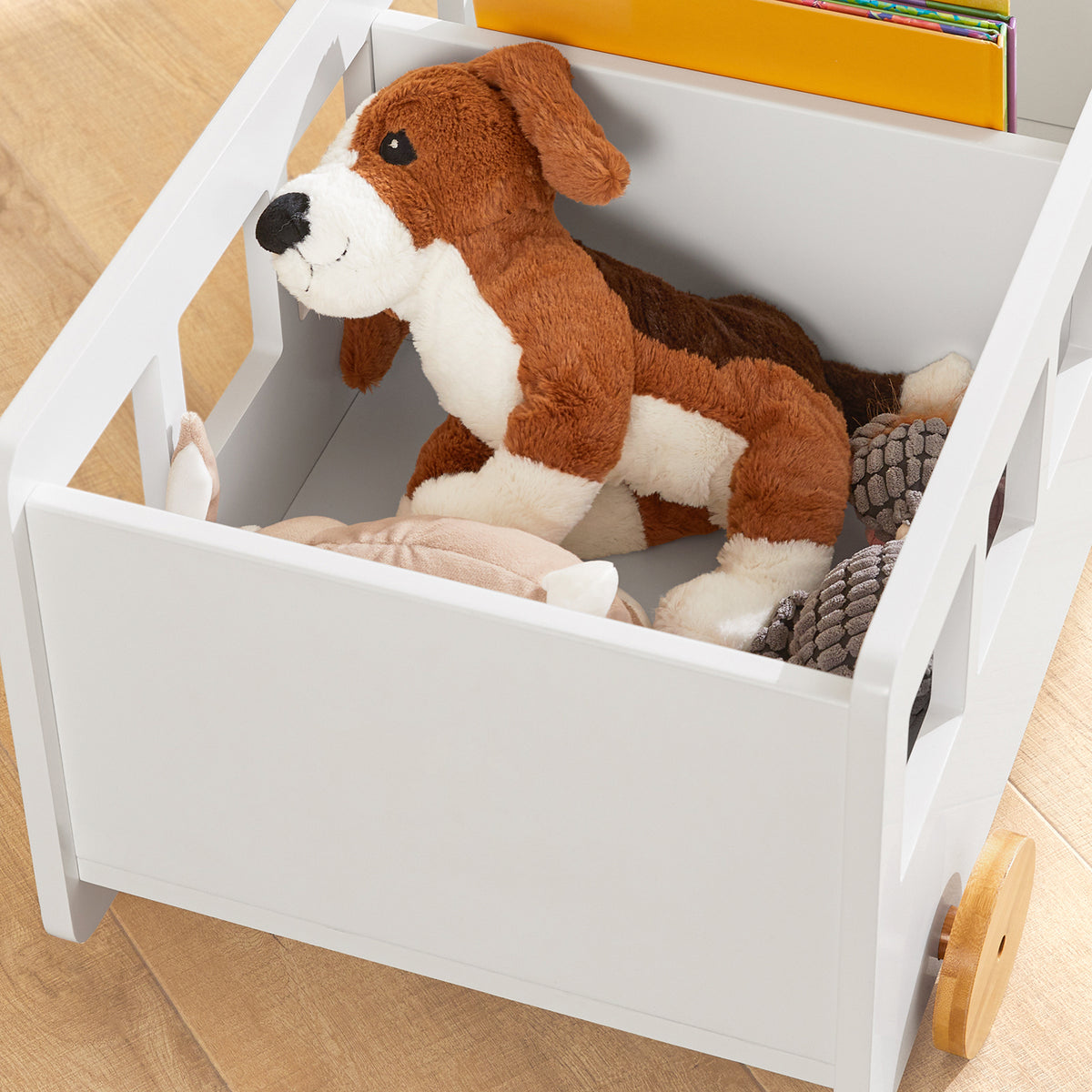 SoBuy KMB41-W, Children Bookcase Toy Storage Shelf Bus Shaped Shelf, White