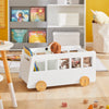 SoBuy KMB41-W, Children Bookcase Toy Storage Shelf Bus Shaped Shelf, White