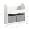 SoBuy KMB53-W, Mobile Children Bookcase Toy Shelf Storage with 2 Fabric Drawers, White