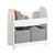 SoBuy KMB53-W, Mobile Children Bookcase Toy Shelf Storage with 2 Fabric Drawers, White
