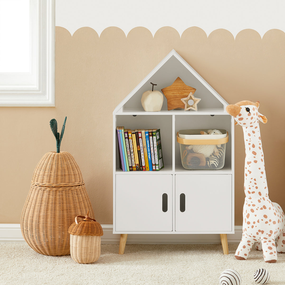 SoBuy KMB58-W, Children Kids Bookcase Toy Shelf Storage Display Shelf Rack, White