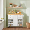SoBuy KNL03-WN, Kitchen Trolley Cart, Kitchen Island Cabinet Cupboard Sideboard, White