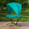 SoBuy OGS51-TB, Outdoor Garden Patio Hammock Swing Chair Sun Lounger with Sun Shade, Blue