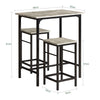 SoBuy OGT10-HG, Bar Set-1 Bar Table and 2 Stools, Home Kitchen Breakfast Bar Set Furniture Dining Set, Grey