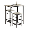 SoBuy OGT10-HG, Bar Set-1 Bar Table and 2 Stools, Home Kitchen Breakfast Bar Set Furniture Dining Set, Grey