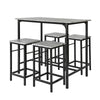 SoBuy OGT11-HG, Bar Set-1 Bar Table and 4 Stools, 5 Pieces Home Kitchen Breakfast Bar Set Furniture Dining Set, Grey