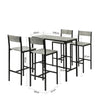 SoBuy OGT14-HG, Bar Set-1 Bar Table and 4 Stools, Home Kitchen Furniture Dining Set, Grey