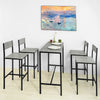 SoBuy OGT14-HG, Bar Set-1 Bar Table and 4 Stools, Home Kitchen Furniture Dining Set, Grey