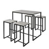SoBuy OGT15-HG, Bar Set-1 Bar Table and 4 Stools, Home Kitchen Breakfast Bar Set Furniture Dining Set, Grey